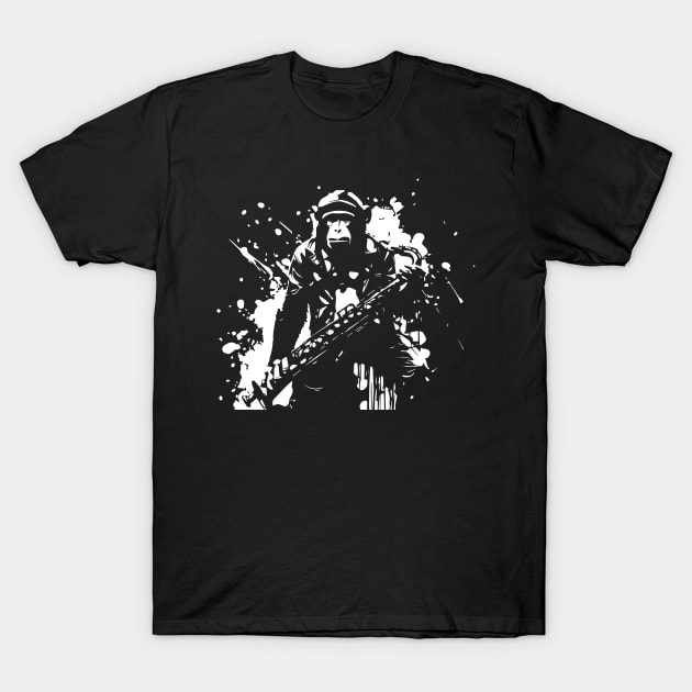 monkey plays saxophone T-Shirt by lkn